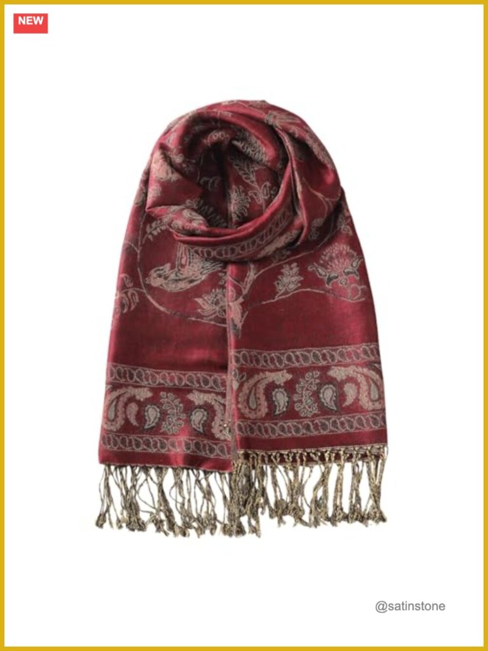 Reversible Pashmina Feel Shawl Wrap Scarf Faux Silk Women Men
